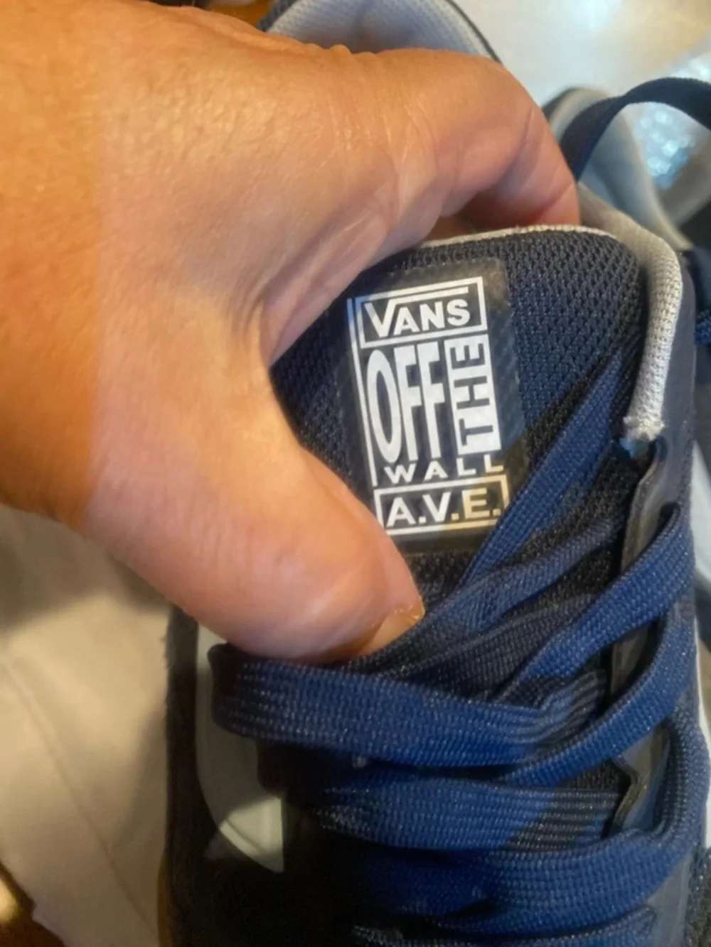 Vans Men's Navy Sneakers with White Side Stripe